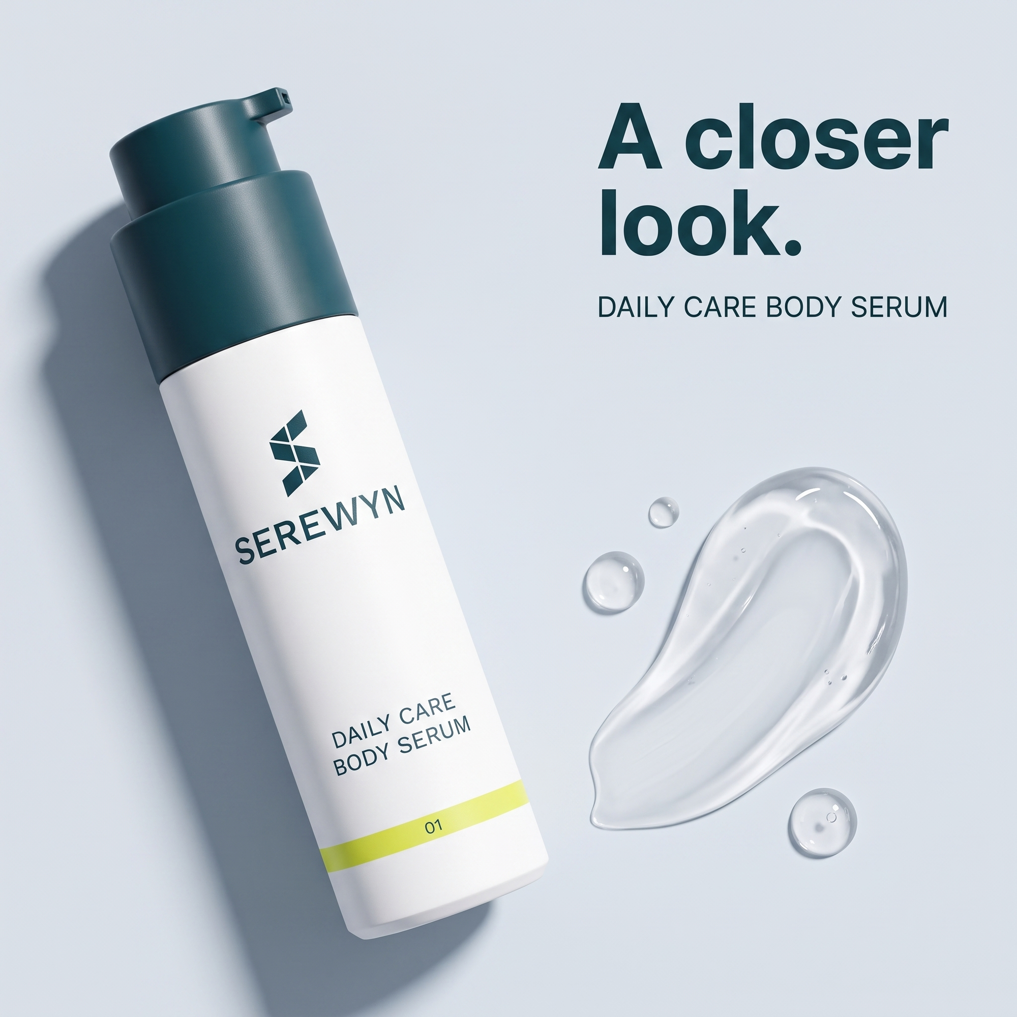 Clear serum texture and product detail